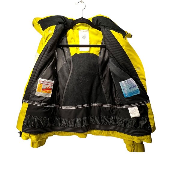 Descente Womens Hi-Viz Yellow Ski Jacket Coat 6 Hood Titan Thermo D1-9622 Snow - Picture 3 of 16